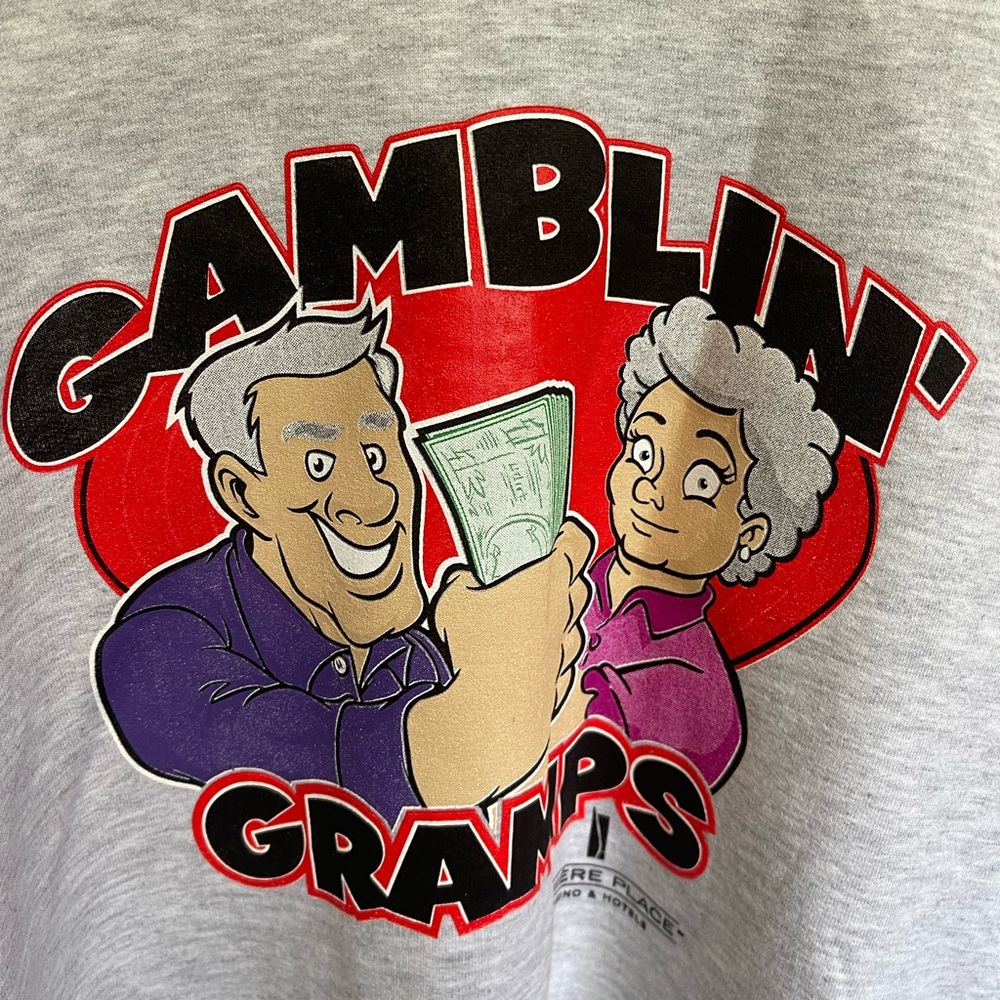 VTG Gamblin’ Gramps Funny Crewneck Sz XL - Picture 2 of 4